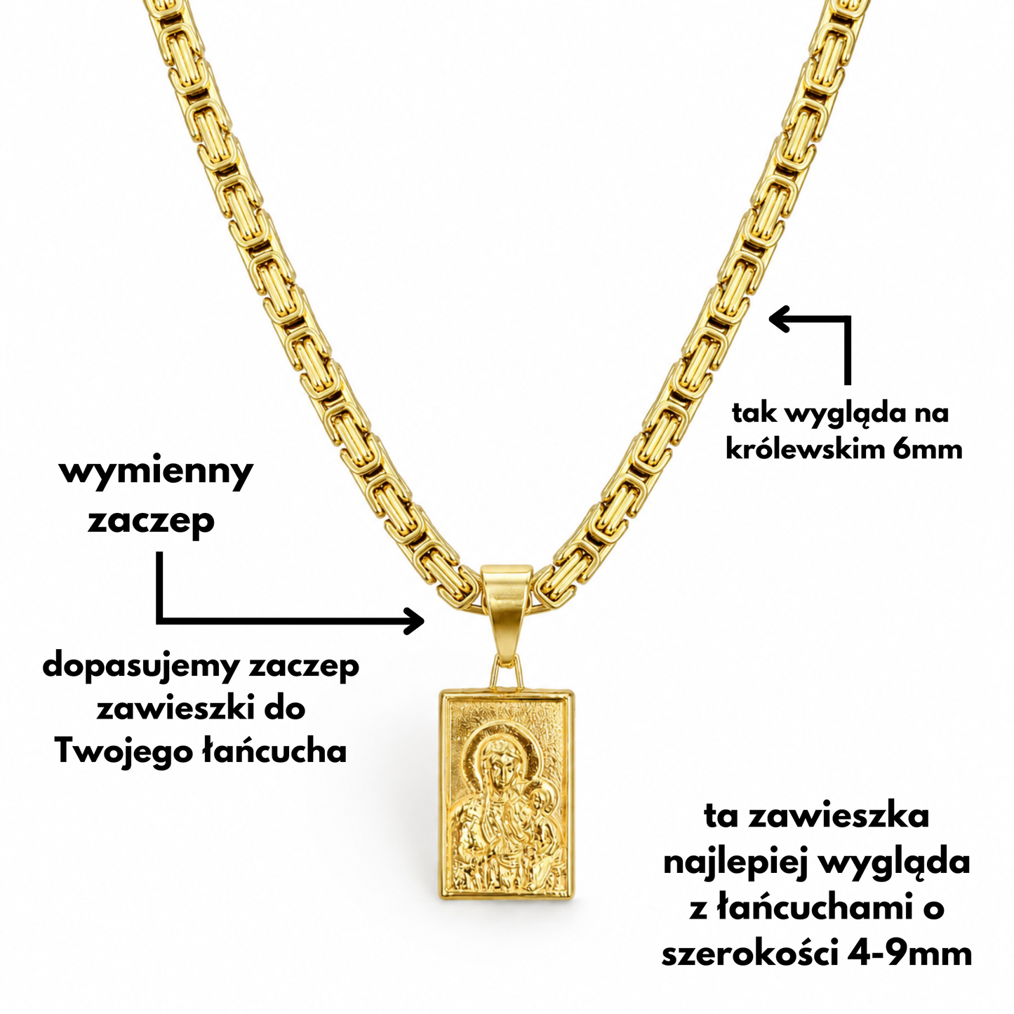 Zawieszka Matka Boska Częstochowska Złota