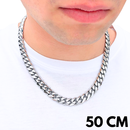 Łańcuch Cuban Białe Złoto - 12mm