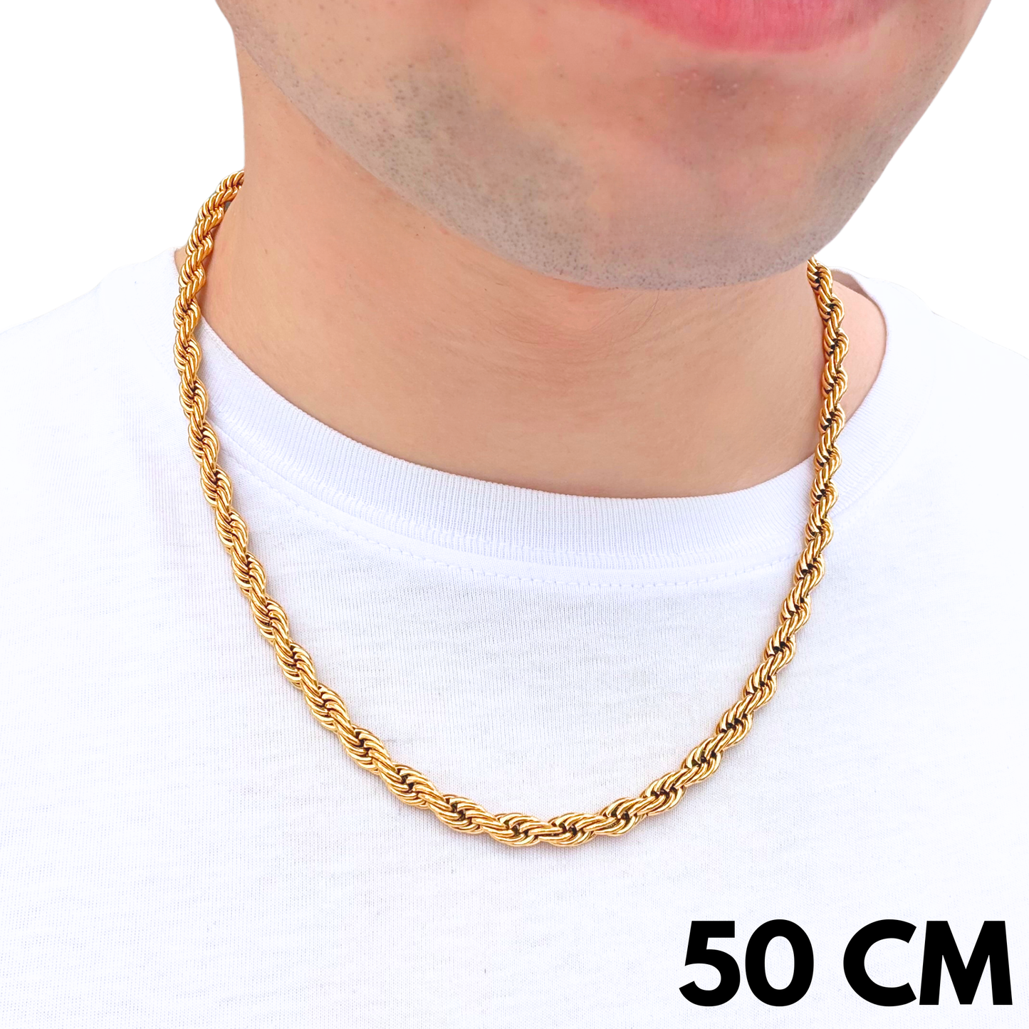 Łańcuch Rope Złoty - 6mm