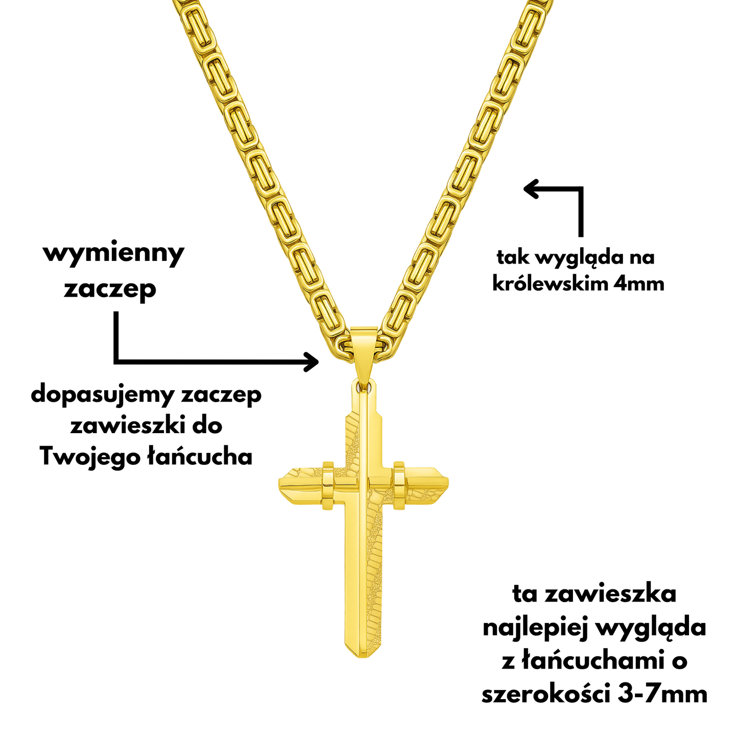 Zawieszka Modern Cross Złota