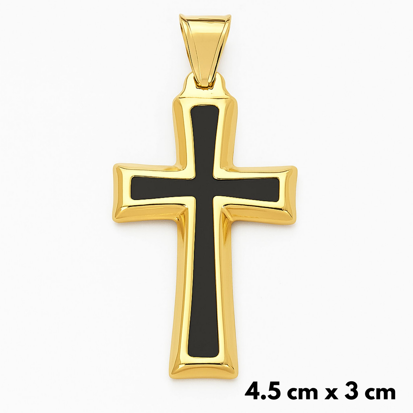 Black Cross Pendant Gold