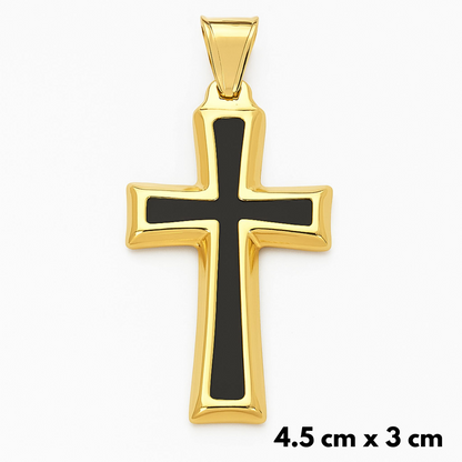 Black Cross Pendant Gold