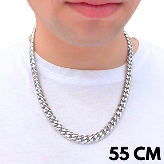 Łańcuch Cuban Białe Złoto - 10mm