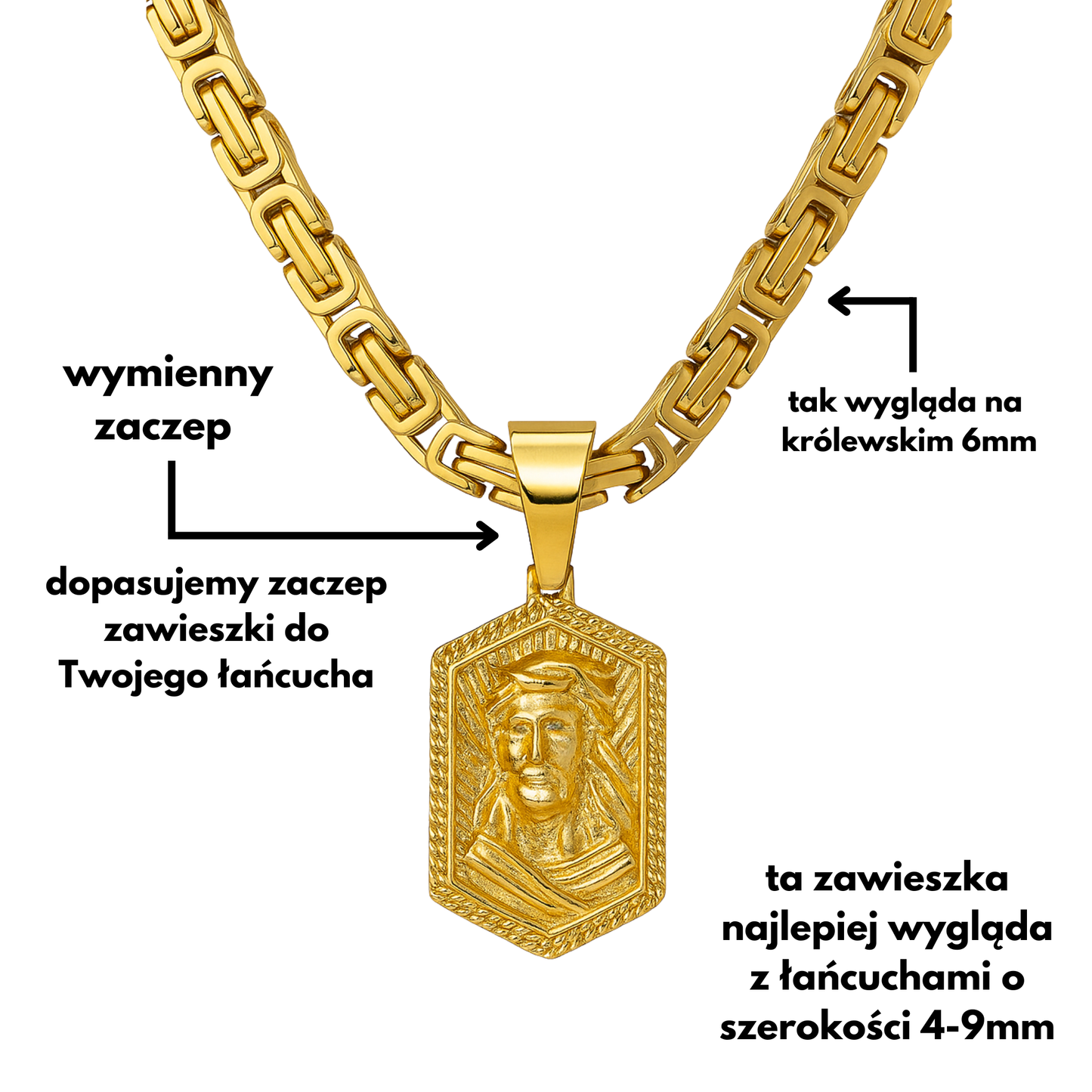 Zawieszka Jezus Medal Złota