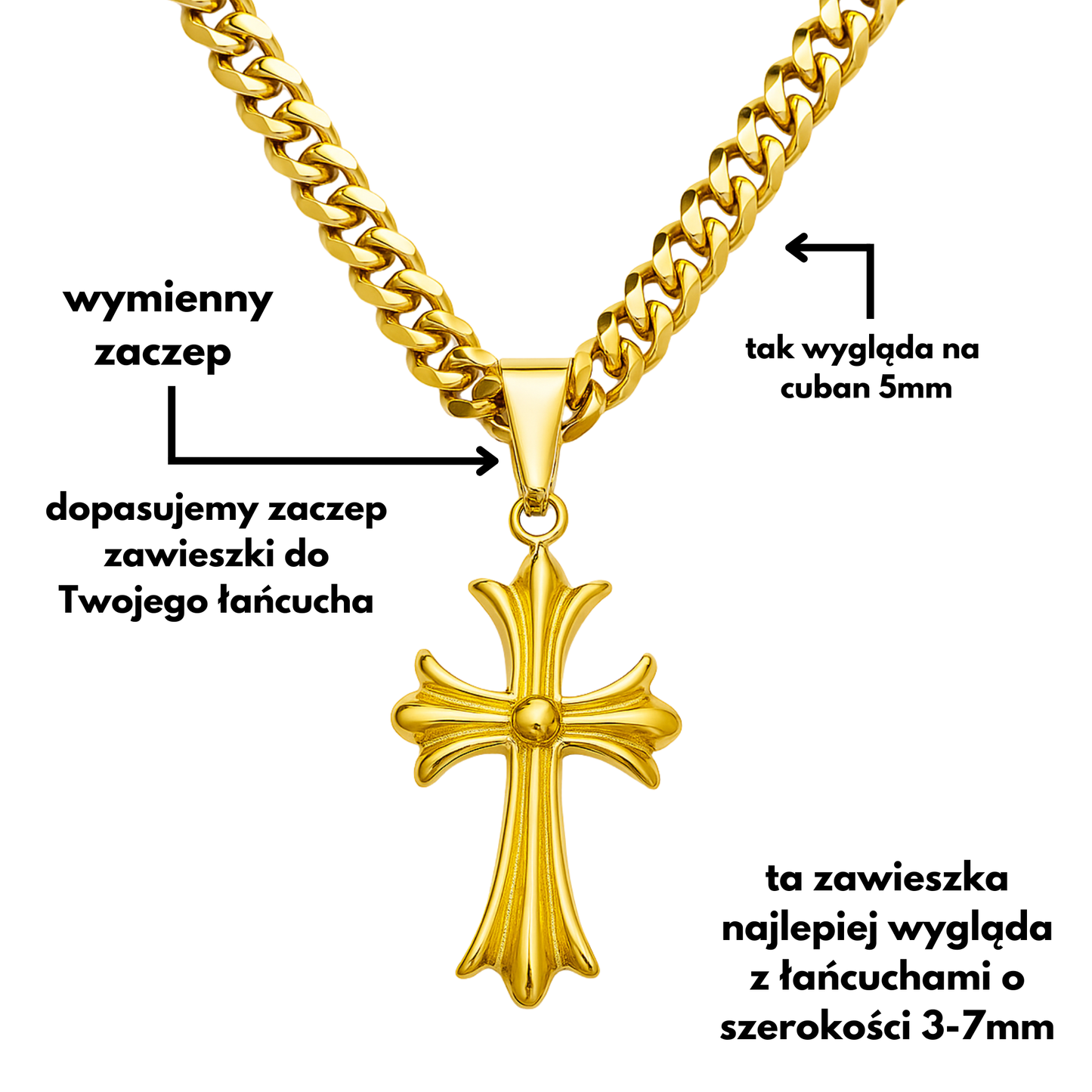 Clean Cross Gold Pendant