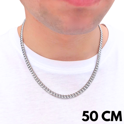 Łańcuch Cuban Białe Złoto - 6mm