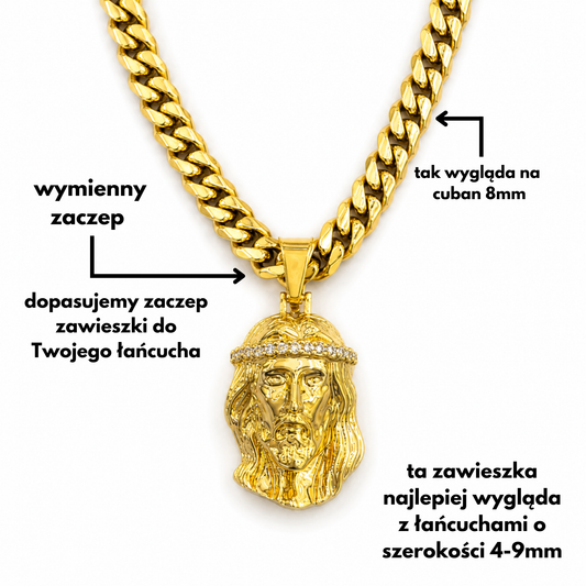Zawieszka Jezus Diamond Crown Złota