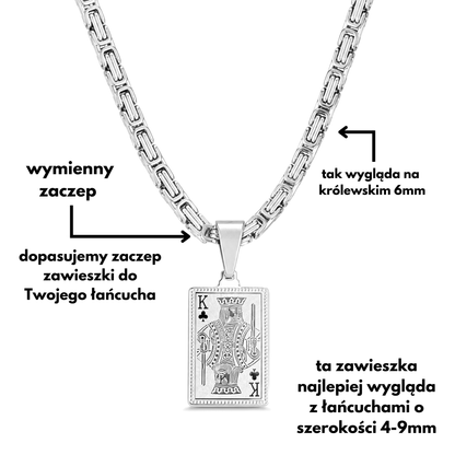 Zawieszka Karta Król Białe Złoto