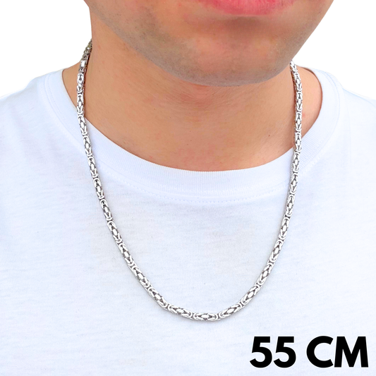 Łańcuch Cesarski Białe Złoto - 4mm