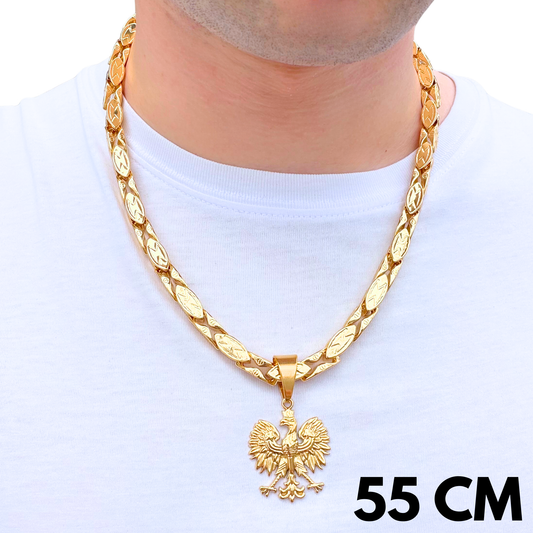 ZESTAW - Magnacki 7 mm Złoty + Zawieszka Orzeł Złota