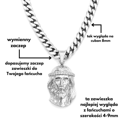 Zawieszka Jezus Diamond Crown Białe Złoto