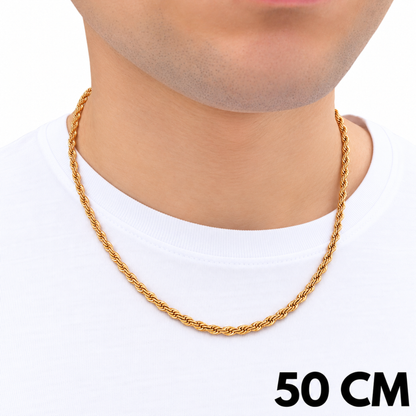 Łańcuch Rope Złoty - 4mm