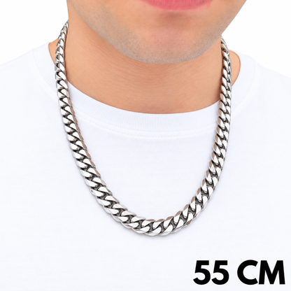 Łańcuch Cuban Białe Złoto - 12mm