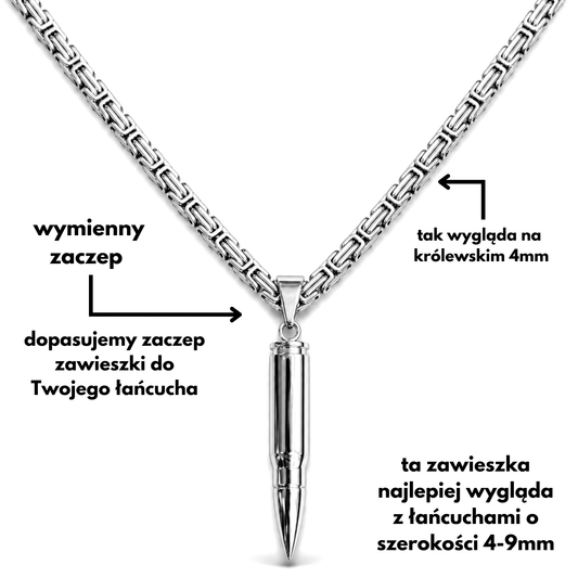 Zawieszka Nabój Białe Złoto