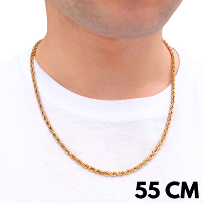 Łańcuch Rope Złoty - 4mm