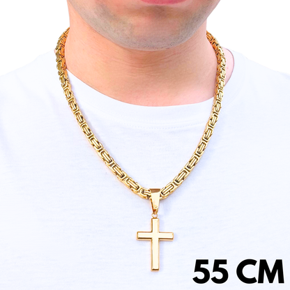 ZESTAW - Królewski Złoty 6mm + Zawieszka Clean Cross Złota