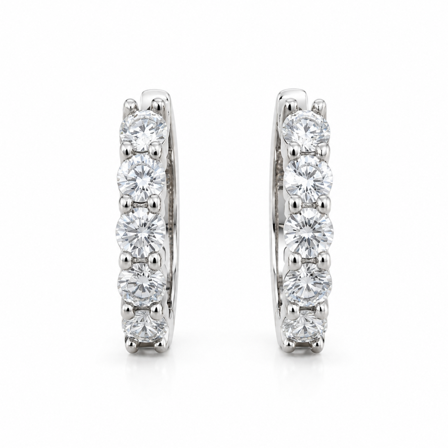 Kolczyki Diamond Hoop z moissanitem 2.0 ct S925 Białe Złoto Damskie