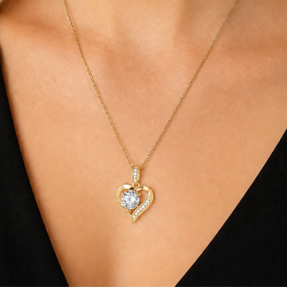 Naszyjnik Heart z Moissanitem 3 karaty S925 Złoty Damski