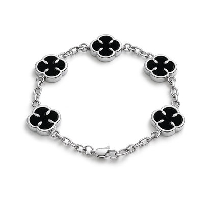 Bransoletka Koniczyna Damska Czarna