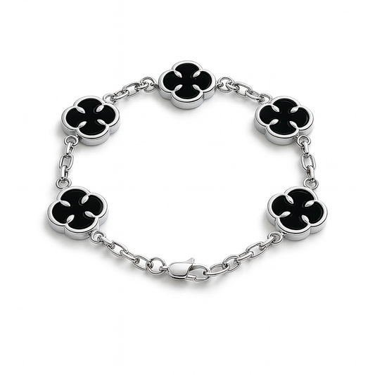 Bransoletka Koniczyna Damska Czarna