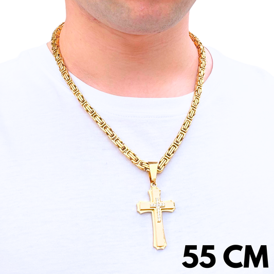 ZESTAW - Królewski Złoty 6mm + Zawieszka Royal Cross Złota