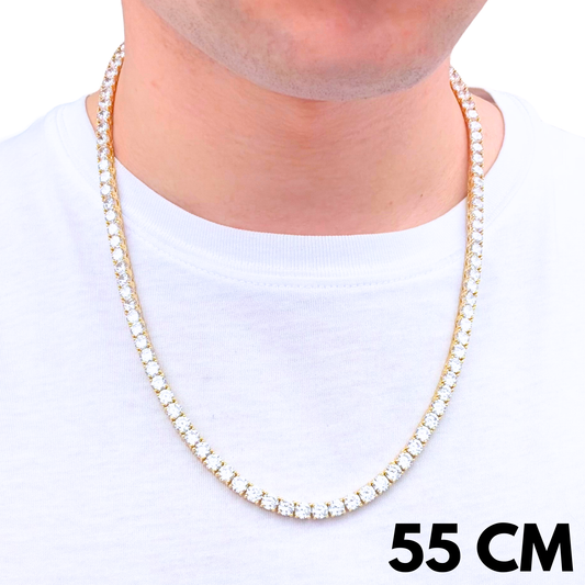 Łańcuch Tennis Złoty - 5mm