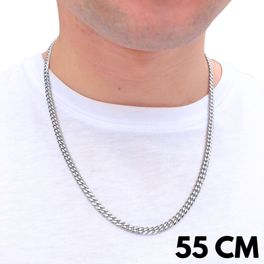 Łańcuch Cuban Białe Złoto - 5mm