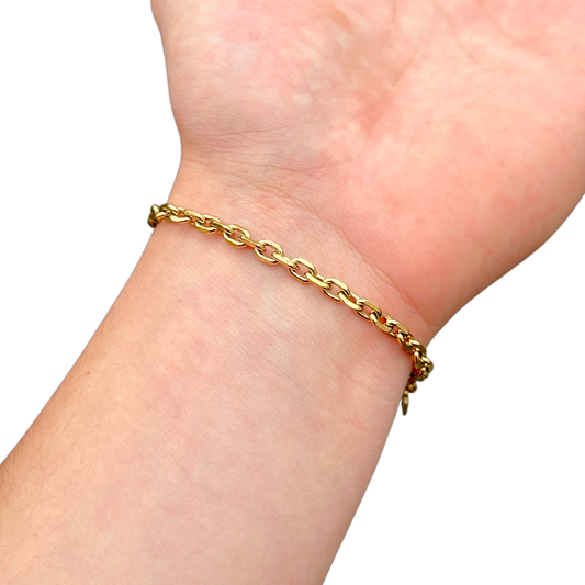 Wheat Gold Bracelet - 4 mm