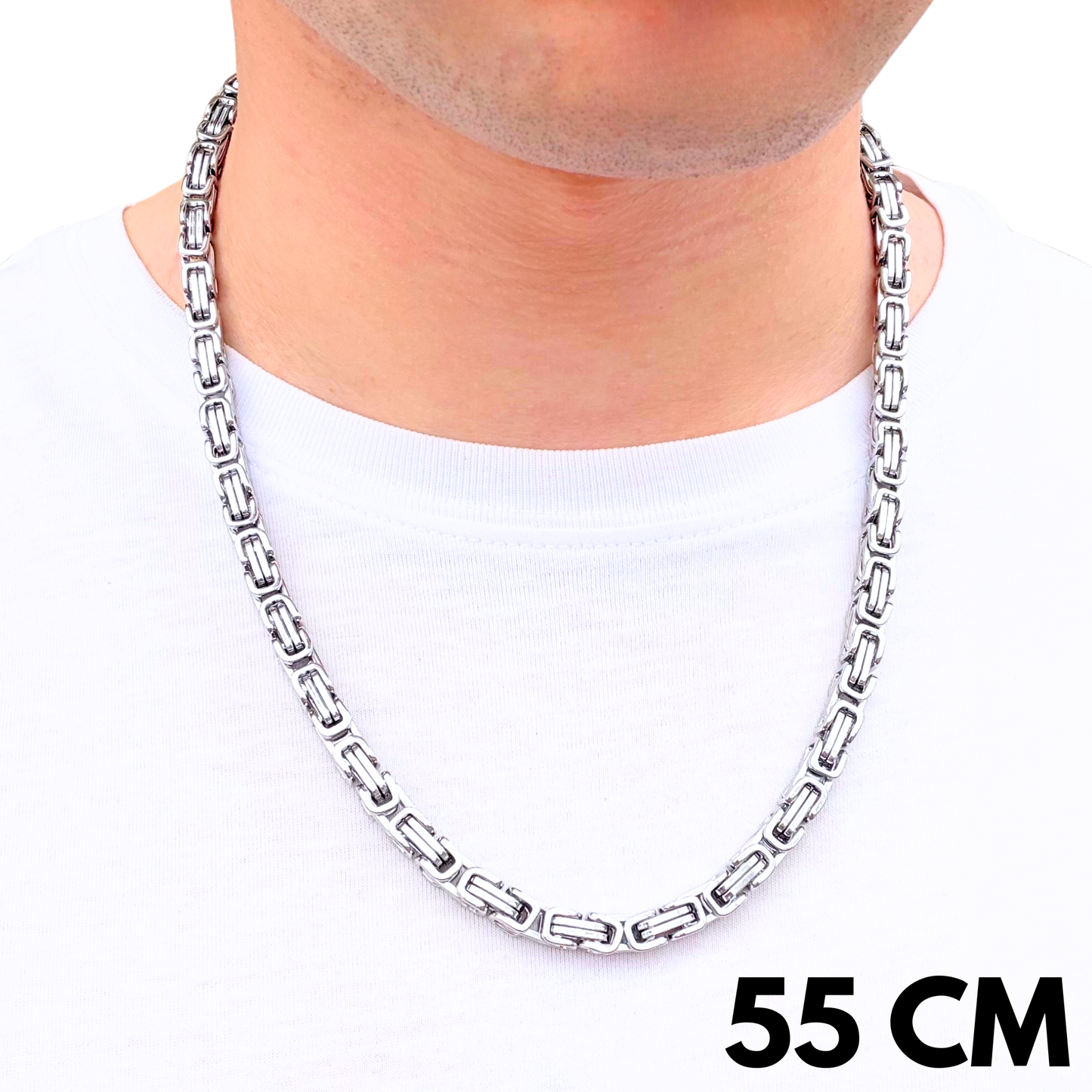 Łańcuch Królewski Białe Złoto - 6mm