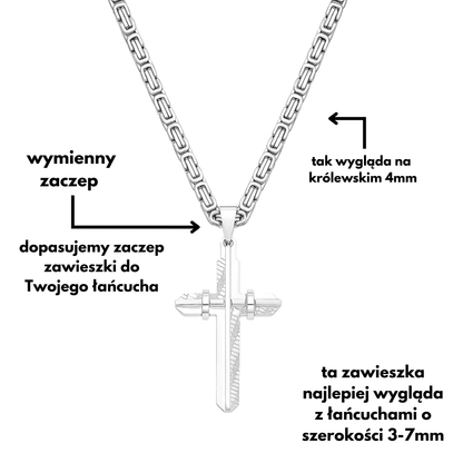 Zawieszka Modern Cross Białe Złoto