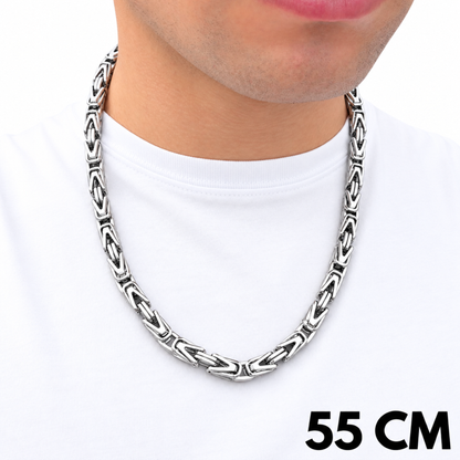 Łańcuch Cesarski Białe Złoto - 8mm