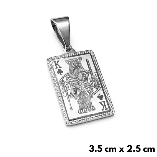 Zawieszka Karta Król Białe Złoto