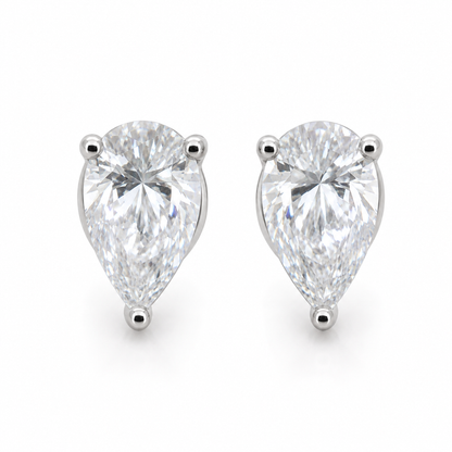 Kolczyki Crystal Tears z Moissanitem 1 karat S925 Białe Złoto Damskie