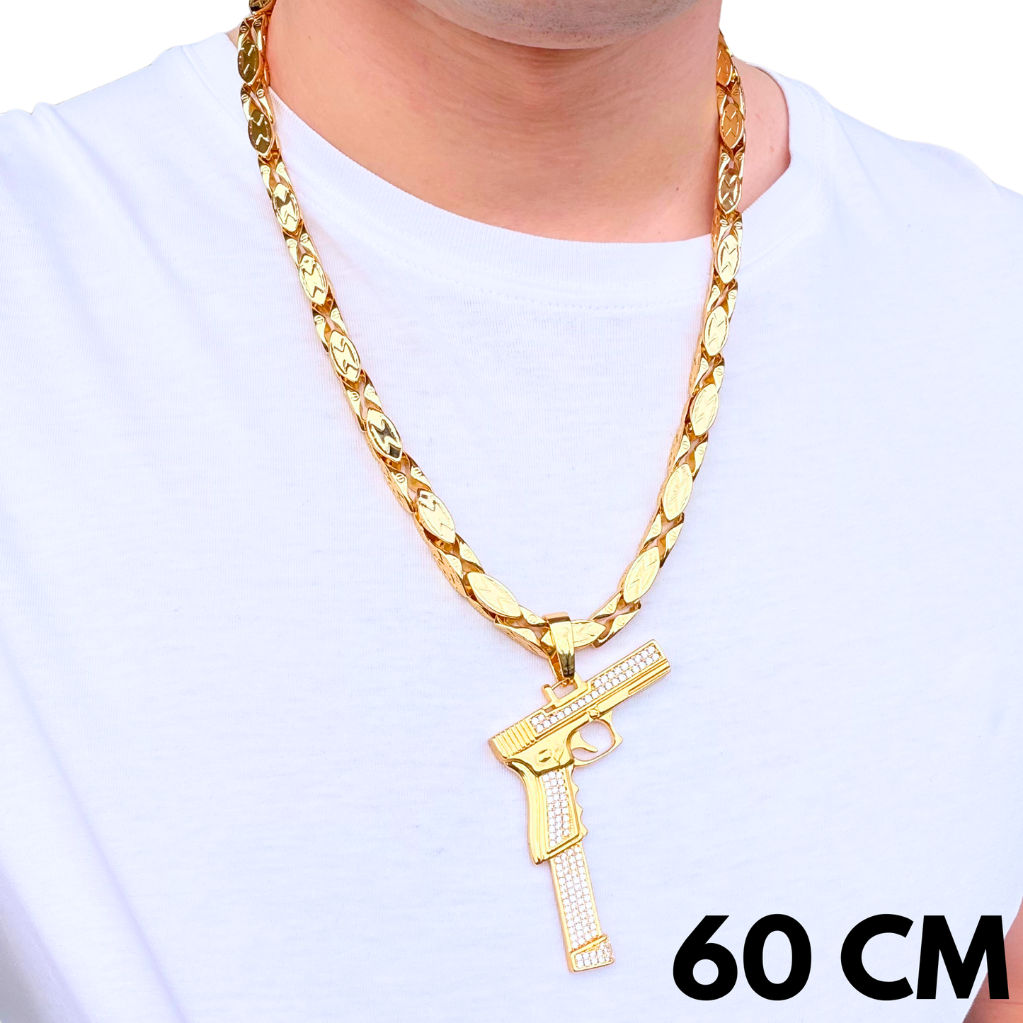 ZESTAW - Magnacki 7 mm Złoty + Zawieszka Glock Złota