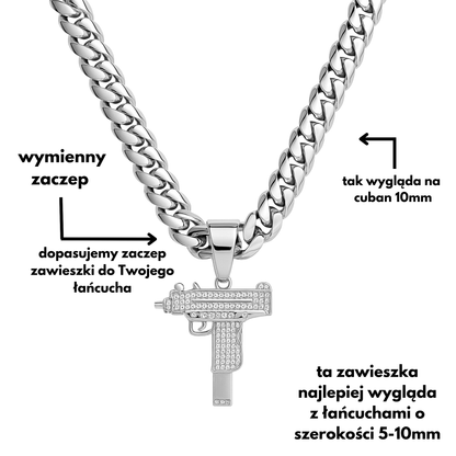 Zawieszka UZI Białe Złoto