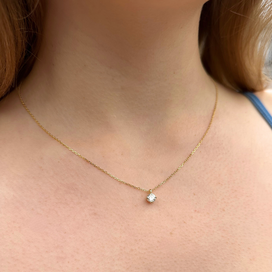 Naszyjnik Crystal z Moissanitem S925 Złoty Damski