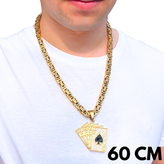 ZESTAW - Królewski Złoty 6mm + Zawieszka Poker Złota