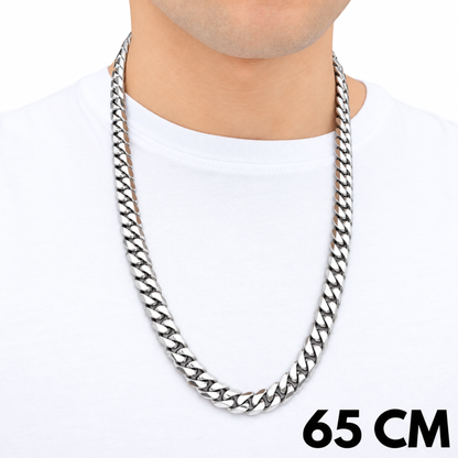 Łańcuch Cuban Białe Złoto - 12mm