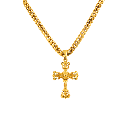 Clean Cross Gold Pendant