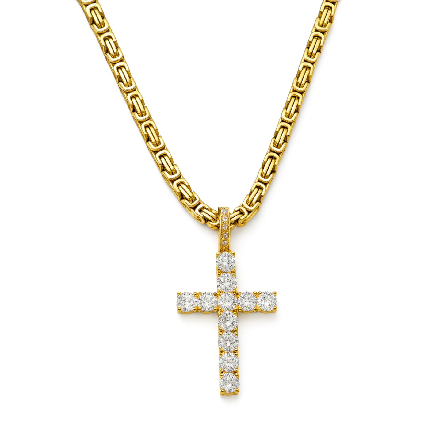 Diamond Cross Pendant Gold