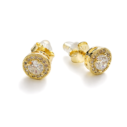 Kolczyki Round S925 Złote Damskie