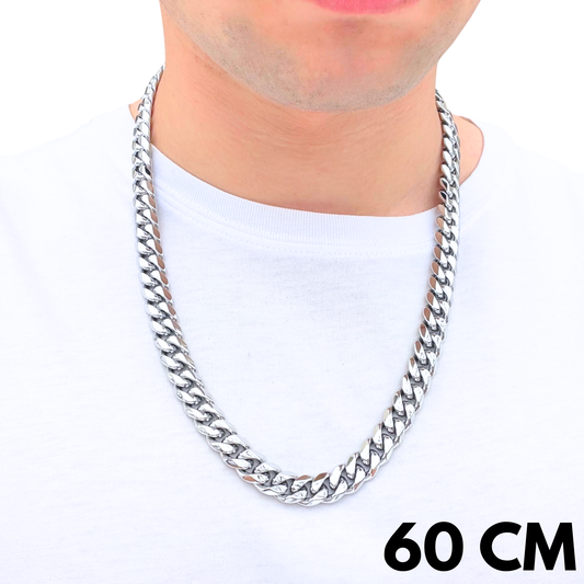 Łańcuch Cuban Białe Złoto - 12mm