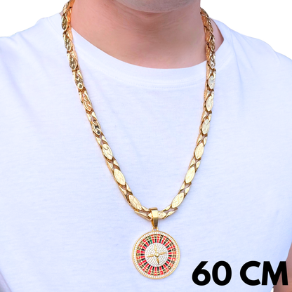 ZESTAW - Magnacki 7 mm Złoty + Zawieszka Ruletka Złota