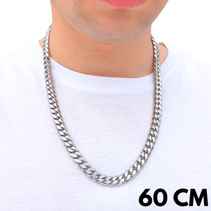 Łańcuch Cuban Białe Złoto - 10mm