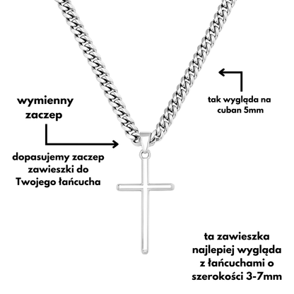 Zawieszka Simple Cross Białe Zloto