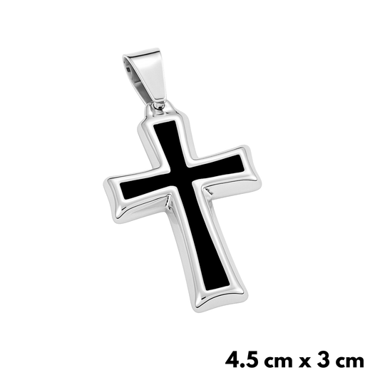 Zawieszka Black Cross Białe Złoto