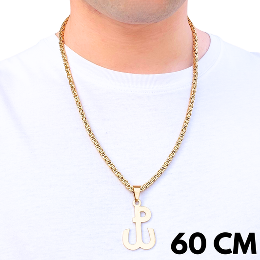 ZESTAW - Królewski Złoty 4mm + Zawieszka Polska Walcząca Złota