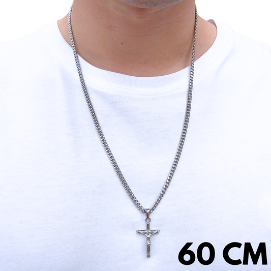 ZESTAW - Cuban 4mm + Zawieszka Crucifix