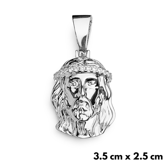 Zawieszka Jezus Diamond Crown Białe Złoto