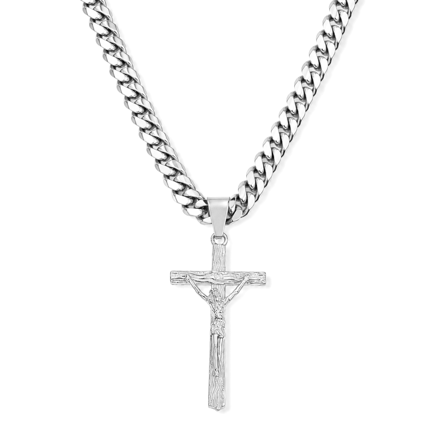 Zawieszka Savior Cross Białe Złoto